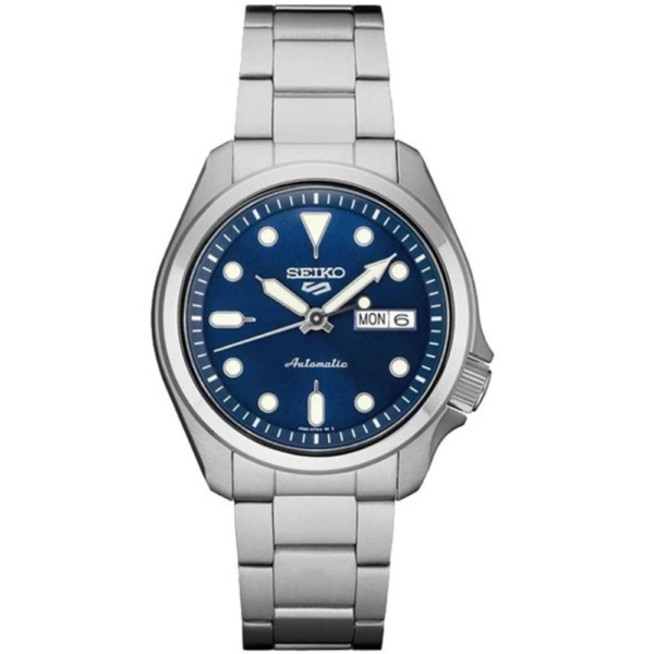 Seiko 5 SRPE53 - Sports Automatic Watch with Blue Dial and SS Bracelet