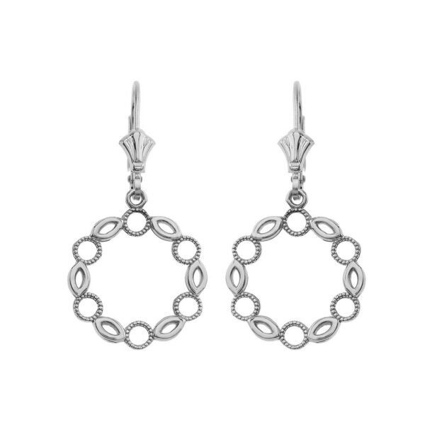 Filigree Round Leverback Earrings In Sterling Silver