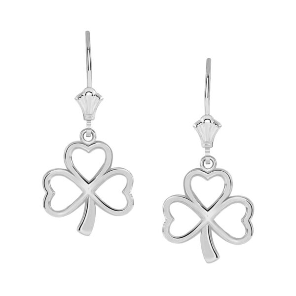 Openworks Shamrock Clover Leverback Earrings In Sterling Silver