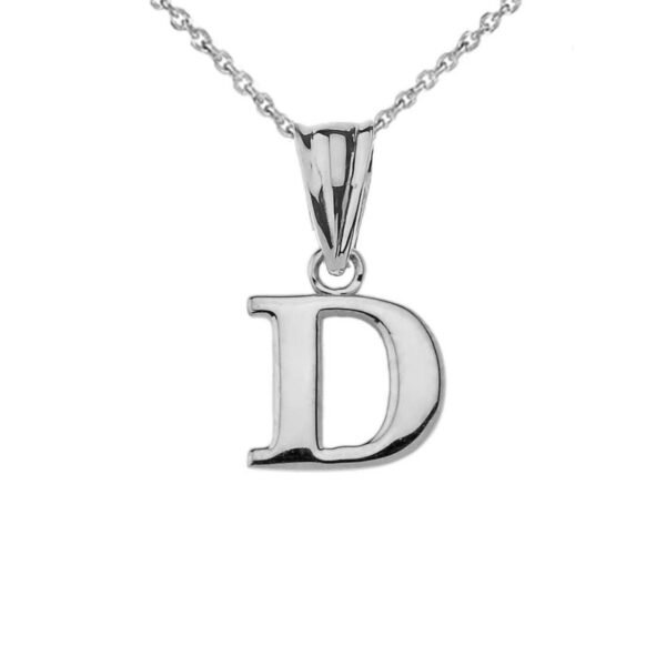 Initial Pendant Necklace In White Gold