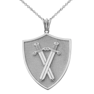Protection Swords Shield In Sterling Silver