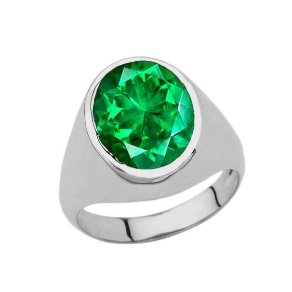 Men's Fancy Statement Ring With 10ct Personalized (Lc) Birthstone In Sterling Silver - Image 10