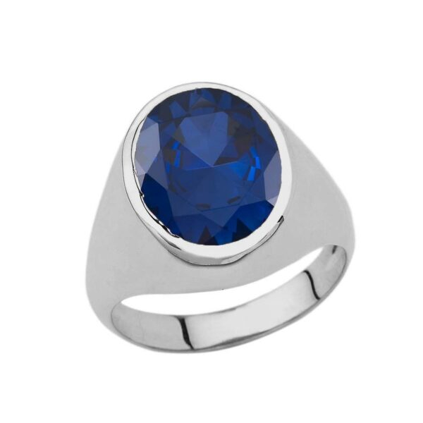 Men's Fancy Statement Ring With 10ct Personalized (Lc) Birthstone In Sterling Silver - Image 11