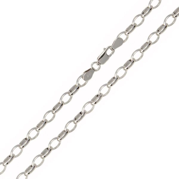 Sterling Silver 925 Rhodium Plated Belcher Link Chain 5mm