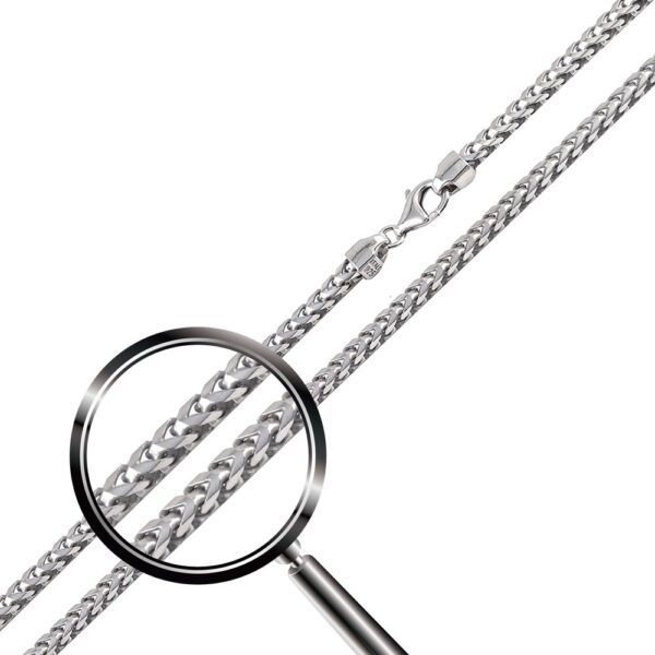 Sterling Silver 925 Rhodium Plated Franco 230 Chain 2.3mm