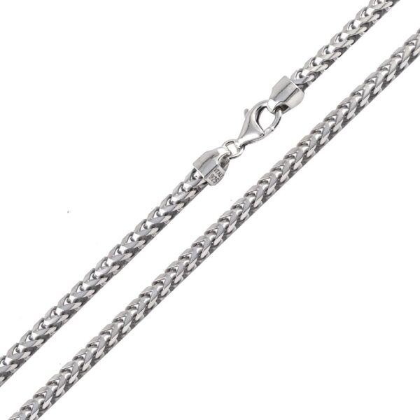 Sterling Silver 925 Rhodium Plated Franco 420 Chain 4.2mm