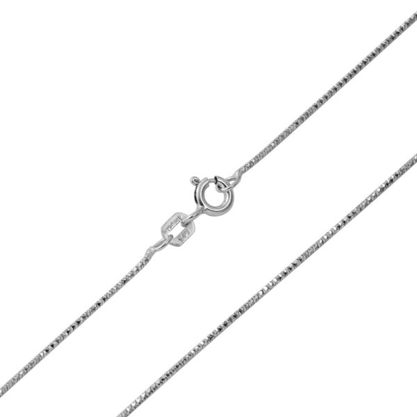 Sterling Silver 925 Rhodium Plated Snake Round Dc 020 Chain 0.8mm