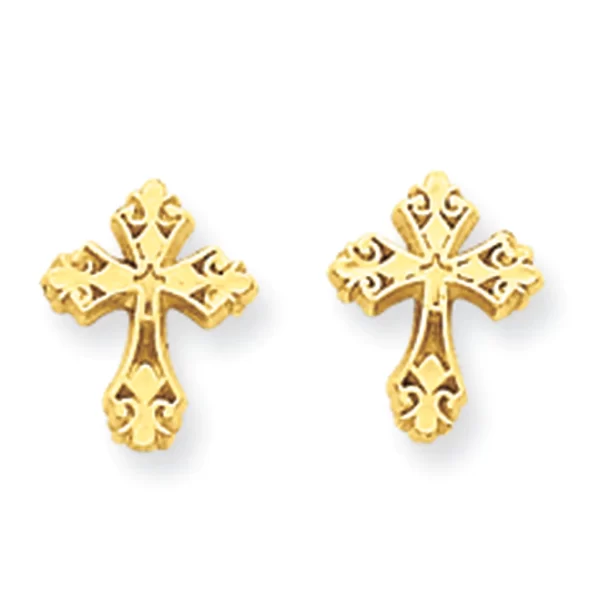 Polished Cross Post Earrings