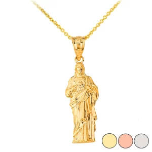 Jesus Christ Full Body Pendant Necklace In Gold (Yellow/ Rose/White)