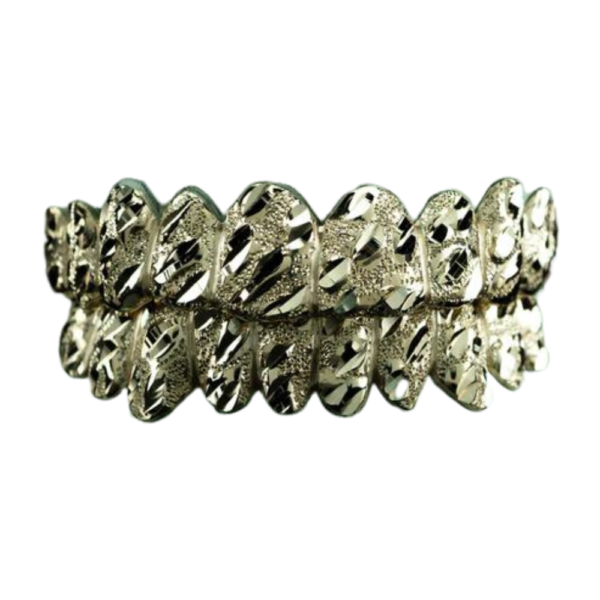 Custom Diamond Dust Nugget Design Gold Grillz