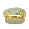 4 Teeth Fangs Top On 6 Teeth Bottom Gold Grillz