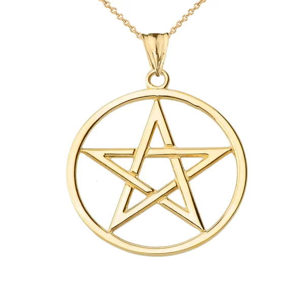 Pentagram Pendant Necklace In Yellow Gold - Image 2