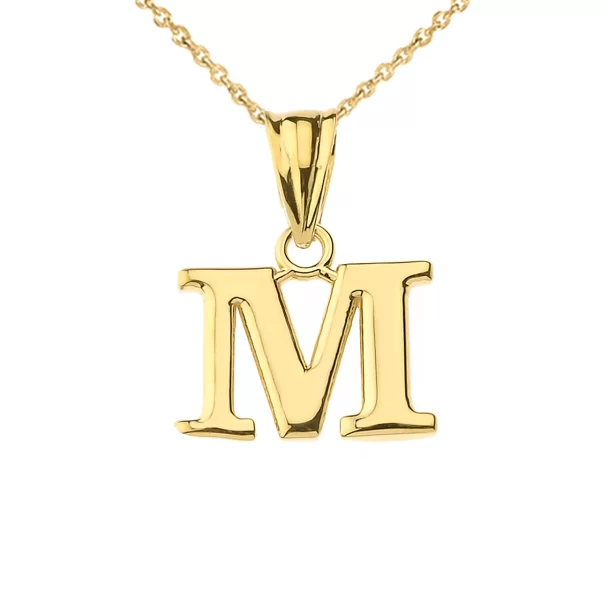 Initial Pendant Necklace In Yellow Gold