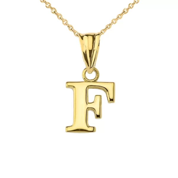 Initial Pendant Necklace In Yellow Gold