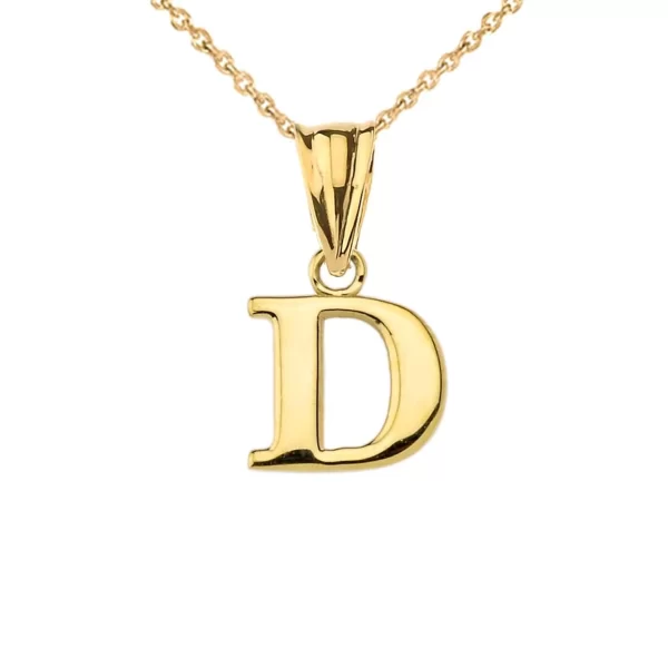 Initial Pendant Necklace In Yellow Gold