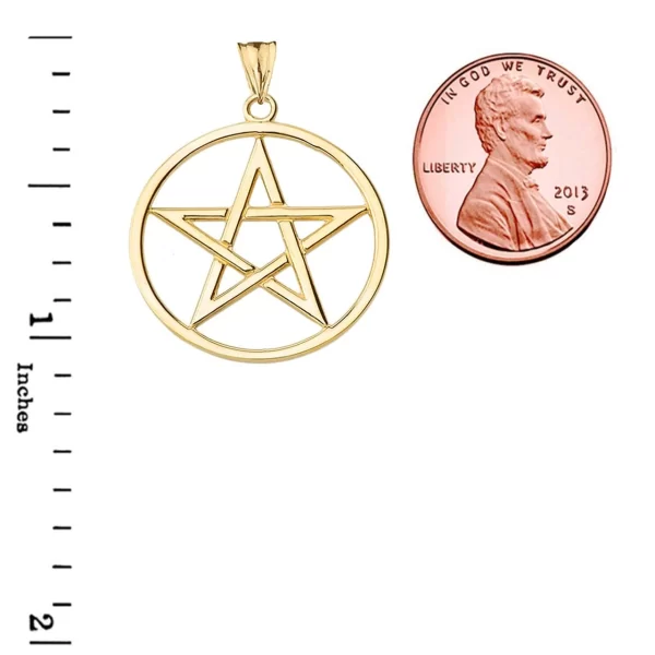 Pentagram Pendant Necklace In Yellow Gold
