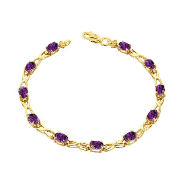 Amethyst Infinity Bracelet In Yellow Gold