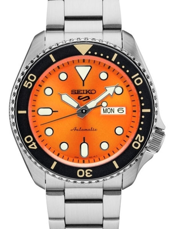 Seiko 5 SRPD59 - Sports Automatic Watch with Orange Dial