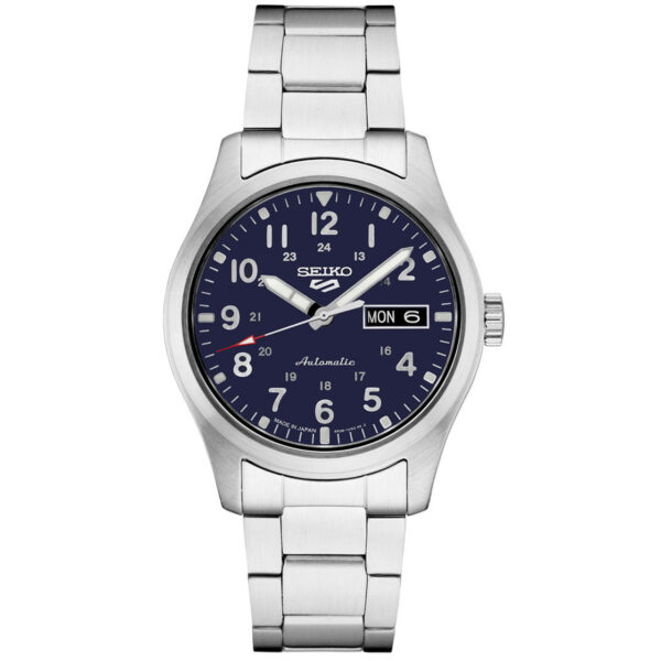 Seiko 5 SRPG29 - Sports Automatic Watch with Dark Blue Dial and SS Bracelet