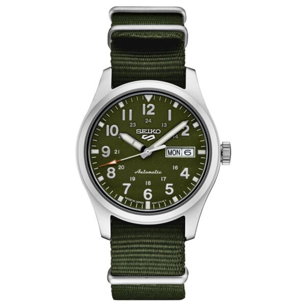 Seiko 5 SRPG33 - Sports Automatic Watch with Green Textured Dial