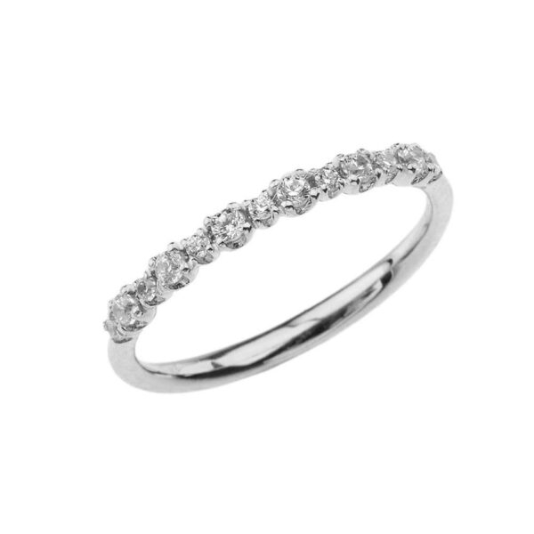 Dainty Fashion Chic Diamond Ring In White Gold