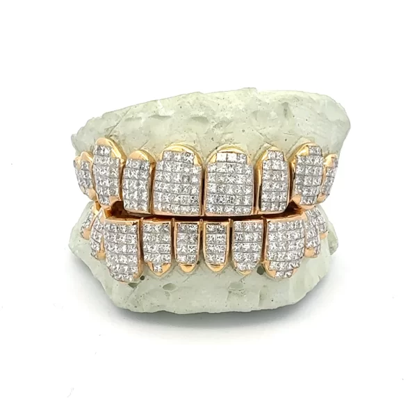 Invisible Set Princess Cut Diamond Grillz – Natural Sii Quality