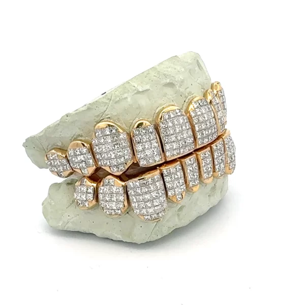 Invisible Set Princess Cut Diamond Grillz – Natural Sii Quality