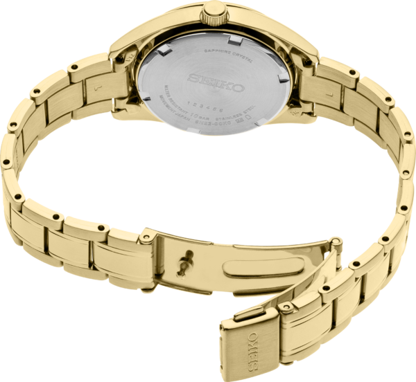 Seiko SUR632 - Essentials Gold Tone Steel Sapphire Quartz Women's Watch - Image 3