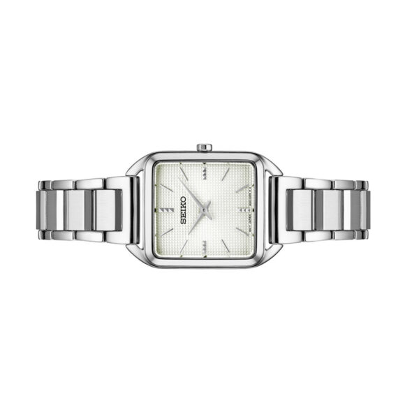 Seiko Essentials Tank Watch with White Grid Pattern Dial #SWR073 - Image 2