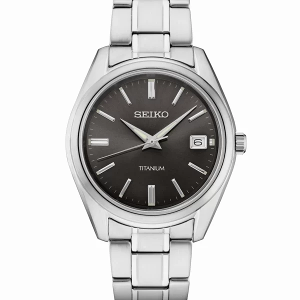 Seiko SUR375 - Titanium Essentials Quartz Black Dial Men's Watch