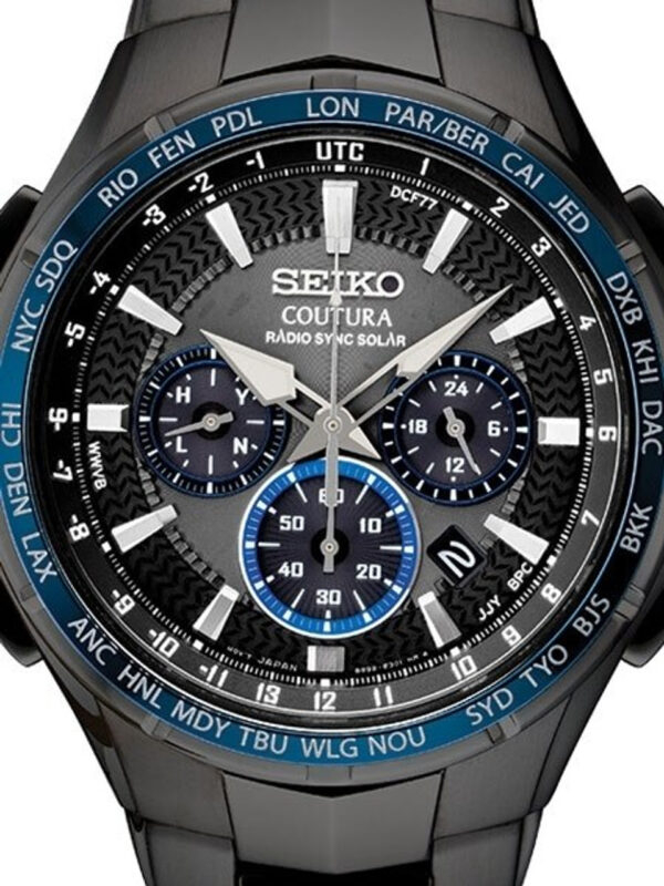 SSG021 Seiko Men's Coutura Solar Chronograph Black Dial Watch - Image 3