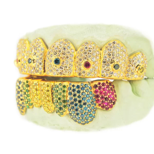 Ornaments 16 Teeth Individual Colorful Grillz