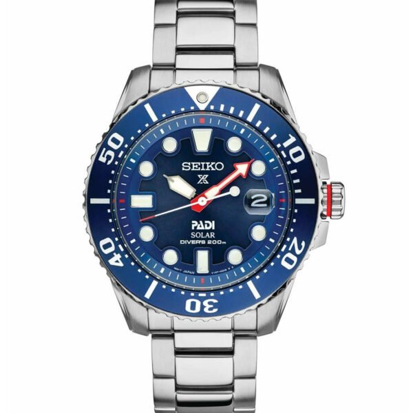 Seiko SNE549 - Prospex PADI Solar Dive Watch with Stainless Steel Bracelet