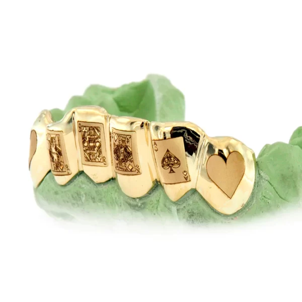 6 Piece Engraved Yellow Gold Grillz - Image 2