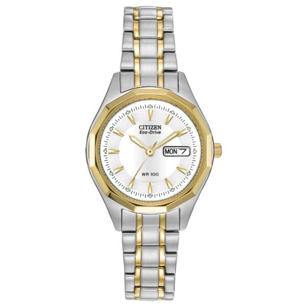 EW3144-51A Eco-Drive Two Tone Stainless Steel Bracelet Watch