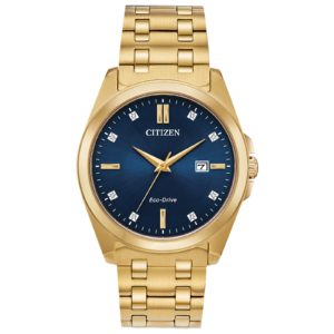 Citizen Peyten Eco-Drive Blue Dial Gold Tone Sapphire Crystal Watch BM7103-51L