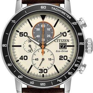 Citizen Brycen Brown Leather Band Eco-Drive Men's Chronograph Watch CA0649-06X