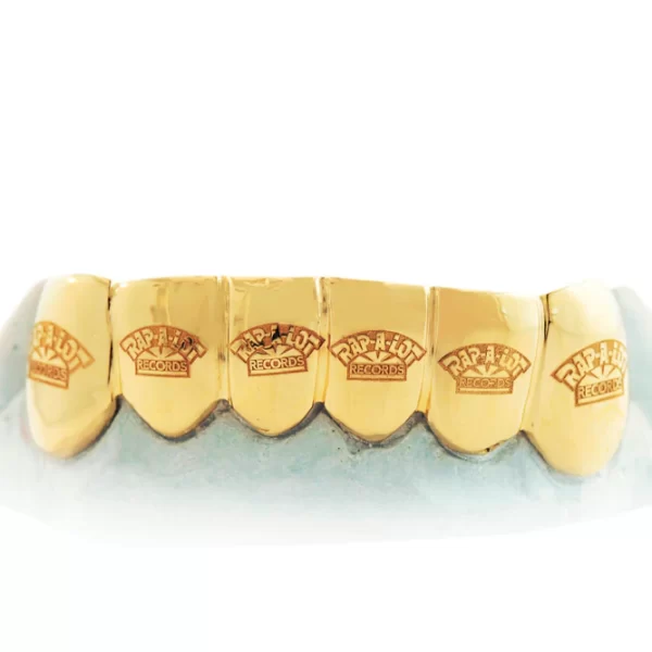 6 Engraved Teeth Gold Grillz