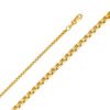 14K Yellow Gold 1.8mm Hollow Half RD Box Chain