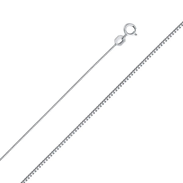 14K White Gold 0.5mm Box Chain