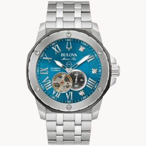 Bulova Marine Star Auto Marc Anthony Blue Dial Men's Watch 98D184