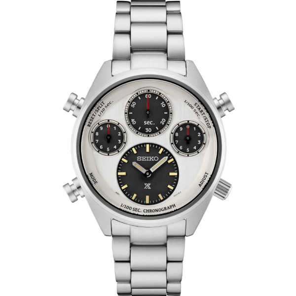 Seiko SFJ009 Prospex Speedtimer Solar 1/100 Chronograph With White Dial