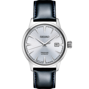 Seiko SRPB43 Presage Men's Automatic Watch – Black Leather Strap & Ice Blue Dial