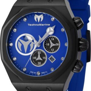 Technomarine Men's TM-523001 Reef Quartz Chronograph Black, Blue, Silver Dial Watch