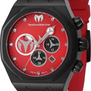 Technomarine Men's TM-523003 Reef Quartz Chronograph Black, Silver, Red Dial Watch
