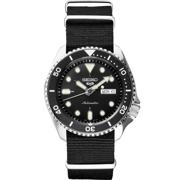 SRPD89 Seiko 5 Sports Automatic Stainless Steel Black Strap Men's Watch