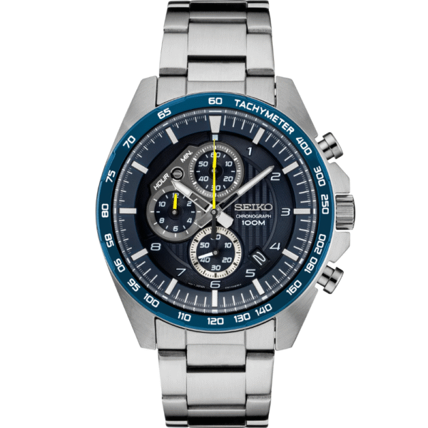 SSB321 Seiko Essentials Chronograph Blue Dial Silver Tone Men's Watch