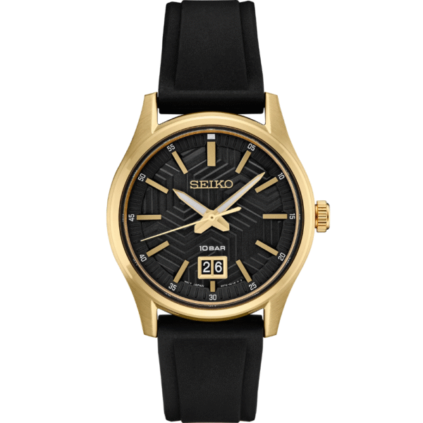 Seiko SUR560 Essential Gold Tone Black Dial Men's Watch