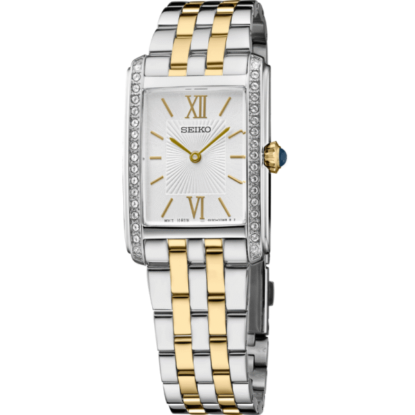Seiko SWR093 Quartz Silver Dial Two-Tone Women's Watch