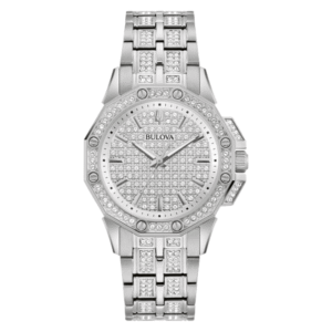 96L305 Bulova Octava Quartz Crystal Silver Dial Ladies Watch